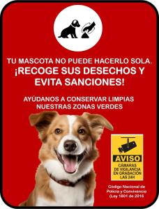 a poster for a dog rescue with a picture of a dog at LUZ DE LUNA mesa de los santos house in Los Santos