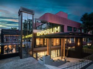 a building with a sign that reads affirmium at The Emporium Hotel Plovdiv - MGallery Collection in Plovdiv