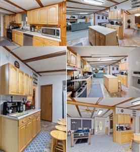 a collage of four pictures of a kitchen at Peaceful 3BR Retreat - Near Statesville in Statesville