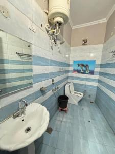 Un baño con lavabo e inodoro en Apple Nest Villa, en Chandīgarh
