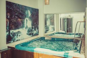 a bathroom with a tub with a mirror at Casa Spa Don Gonzalo in Hoya-Gonzalo