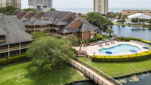 an aerial view of a house with a swimming pool at Kingston Plantation - Laurel Court #112 - Seaclusion in Myrtle Beach