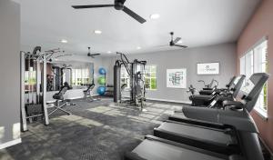 パームベイにあるLanding Amazing 2BD Gym Poolのジム(トレッドミル、カーディオ機器付) +2枚の写真