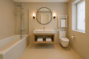 Ένα μπάνιο στο Docara Urban Stay