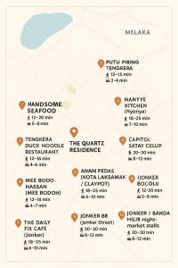 a vector illustration of a menu for a restaurant at The Quartz Residence Peaceful Suites By GGM - Malacca City Centre in Melaka +42 photos
