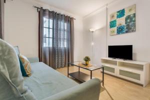 Una sala de estar con un sofá y un televisor. en Apartamento Rolycar 101, en El Guincho