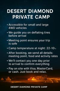 Un folleto para un campamento privado de diamantes de postre. en Desert Diamond Private Camp, en Badīyah 99 fotos más