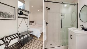 two images of a bathroom with a shower and a bedroom at Terrace Hill Modern Paso Robles Escape Near Wineries Dining and Hot Springs in Paso Robles +98 photos