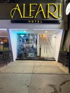 a store front with a sign for a star hotel at Hotel AlFari in Tijuana