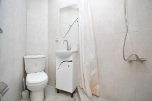 a bathroom with a toilet and a sink and a shower at Charents 4 Guest house in Yerevan