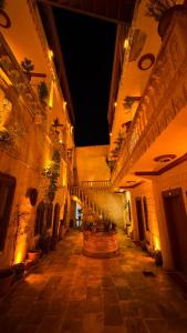 an empty hallway of a building at night at Grand Babil Otel in Sanlıurfa