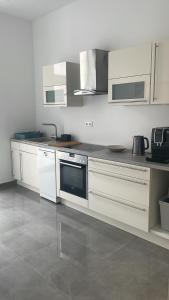 Kuchyň nebo kuchyňský kout v ubytování Perfekt für Geschäftsreisende Komfort Eleganz und erstklassiges WLAN in zentraler Lage