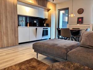 克卢日-纳波卡Sunflower Luxury Haven by Iulius Mall and FSEGA的带沙发的客厅和餐厅