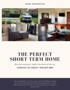 a website for a short term home at Cozy Retreat in Gated Portmore Country Club in Portmore