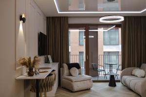 Χώρος καθιστικού στο Studio Gdańsk Luxury Stay