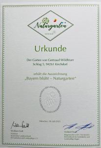 Certifikát, hodnocení, plakát nebo jiný dokument vystavený v ubytování Ferienhaus Wildfeuer