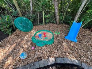 a childs play area with a sandbox and a play set at Holiday Home Kjartan - 32m to the fjord by Interhome in Hemmet +19 photos