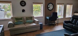 a living room with a couch and a chair at Cathedral View Apartment Derry in Londonderry County Borough