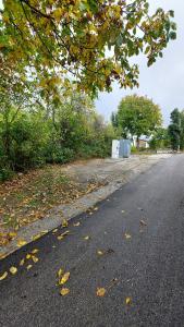 an empty street with leaves on the road at ApartRelax in SantʼEufemia a Maiella +1 photo
