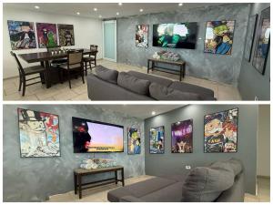 โทรทัศน์และ/หรือระบบความบันเทิงของ Stunning Guaynabo Home with Private Pool Breathtaking Views