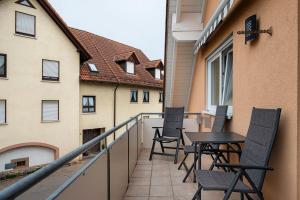 En balkon eller terrasse på Ferienwohnung 3 Haus Schmiedeweg