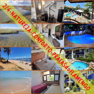 un collage di foto di case e di una piscina di Fantástica Casa 02 Quartos nas belas praias do Flamengo a Salvador