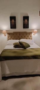 a bedroom with a large bed with two pillows at Arvore da Vida Pousada in Itaguaí +23 photos