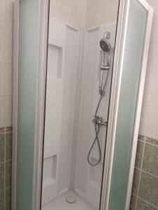 a shower with a glass door in a bathroom at LE NEW FLORIMONT in Chaumont +15 photos