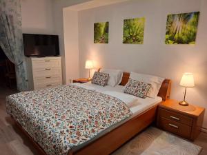 Кровать или кровати в номере 2 Rooms Family Apartment Tauchen +28 фотографий