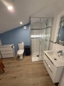 Koupelna v ubytování Chalet La Huette + 14 fotografií