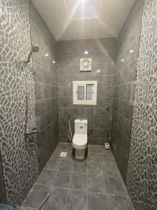吉达Apartment with bedroom, living room and courtyard C-1的带马桶和淋浴的浴室 更多2张照片