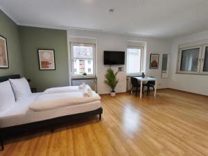 Televisyen dan/atau pusat hiburan di Modernes Apartment in der Innenstadt