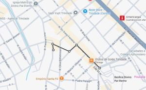 eine Karte der Uber-Fahrt in Dublin in der Unterkunft Quarto casal in Trindade
