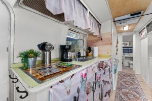 Η κουζίνα ή μικρή κουζίνα στο Running Buck Airstream 2 - Hot Tub & 5 Min to Main