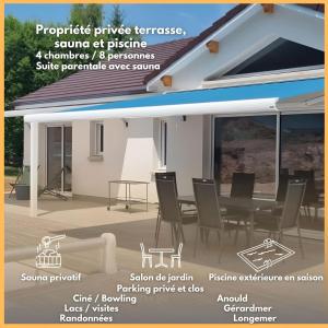 a rendering of a patio with a table and chairs at Ma bonne étoile in Anould