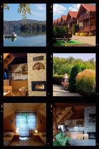 a group of four pictures of a house at Domki Komfort in Polańczyk