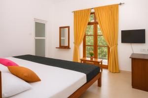 KalapaluwawaにあるNew Colombo Villageのベッドとテレビと窓のある寝室