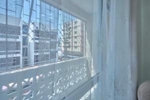 a view of a city skyline from a window at Royal Suites in Mombasa