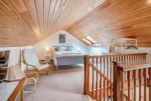 a bedroom with a bed and a wooden ceiling at 5 Bed in Oxwich oc-g31916 in Oxwich
