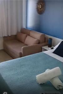Χώρος καθιστικού στο Flat no Apart Hotel Marinas beira mar +5 φωτογραφίες