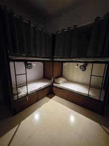 een kamer met twee stapelbedden in een kamer bij Green Olive in Lucknow