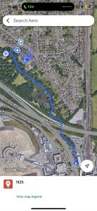 a map of a road with a map of a freeway at Number 25 in Horley