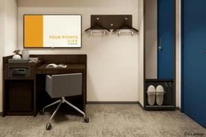 東京にあるフォーポイント フレックス by シェラトン 東京渋谷ウエストの机の上の看板