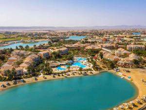 an aerial view of the resort and the waterpark at Movenpick Resort & Spa El Gouna in Hurghada