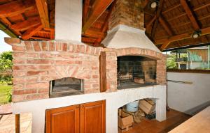 a brick oven in a house with a roof at Cozy Home In Donja Batina With Sauna in Donja Batina +46 photos