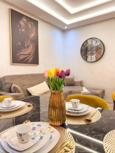 Χώρος καθιστικού στο Central Apartment in Gueliz Steps from Carré Eden