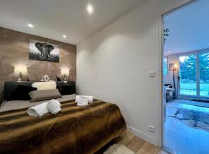 Postel nebo postele na pokoji v ubytování Homency - Chalet Isba