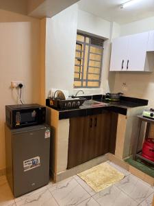Η κουζίνα ή μικρή κουζίνα στο 1B in thika town with free parking