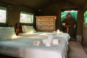 Postel nebo postele na pokoji v ubytování Khanya Conservation Camp