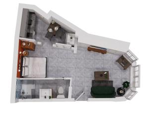 a rendering of a floor plan of a room at Golden Bridge - Confort - Calme - Centre in Abbeville